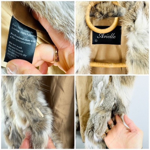 Arielle genuine rabbit fur high collar vest - Picture 13 of 14